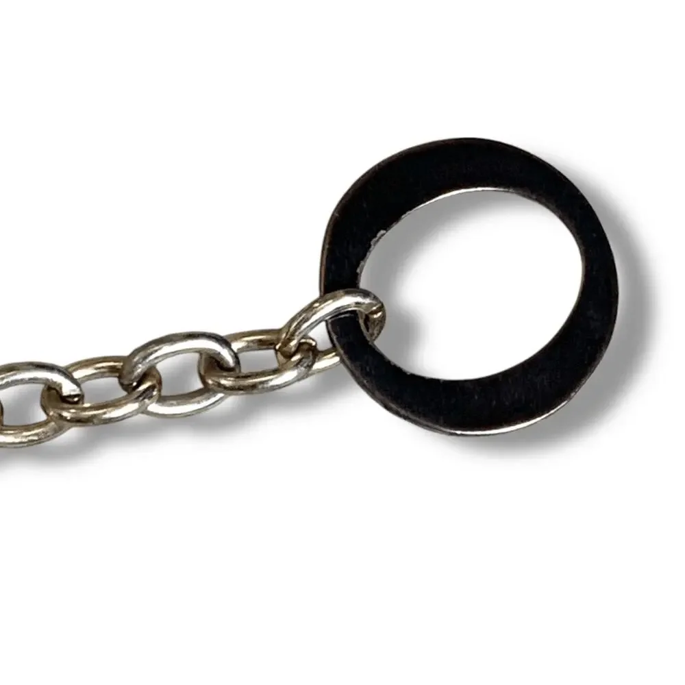 Chicos Black Gold Enamel Link Disc Chain Waist Belt Statement Accessory Boho‎